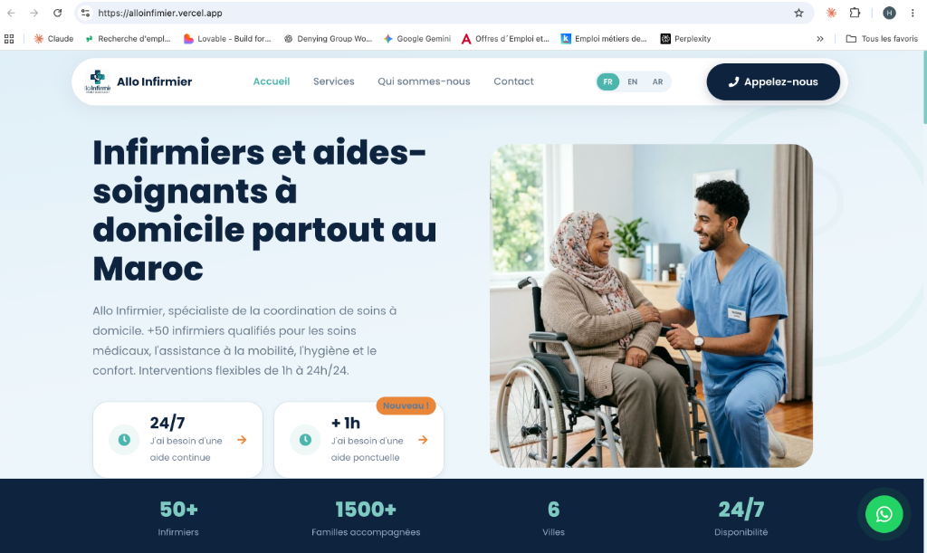 Interface Allo Infirmier — Coordination de soins à domicile